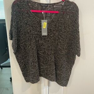 NWT Eileen Fisher Mixed Brown Knit Sweater Size Medium